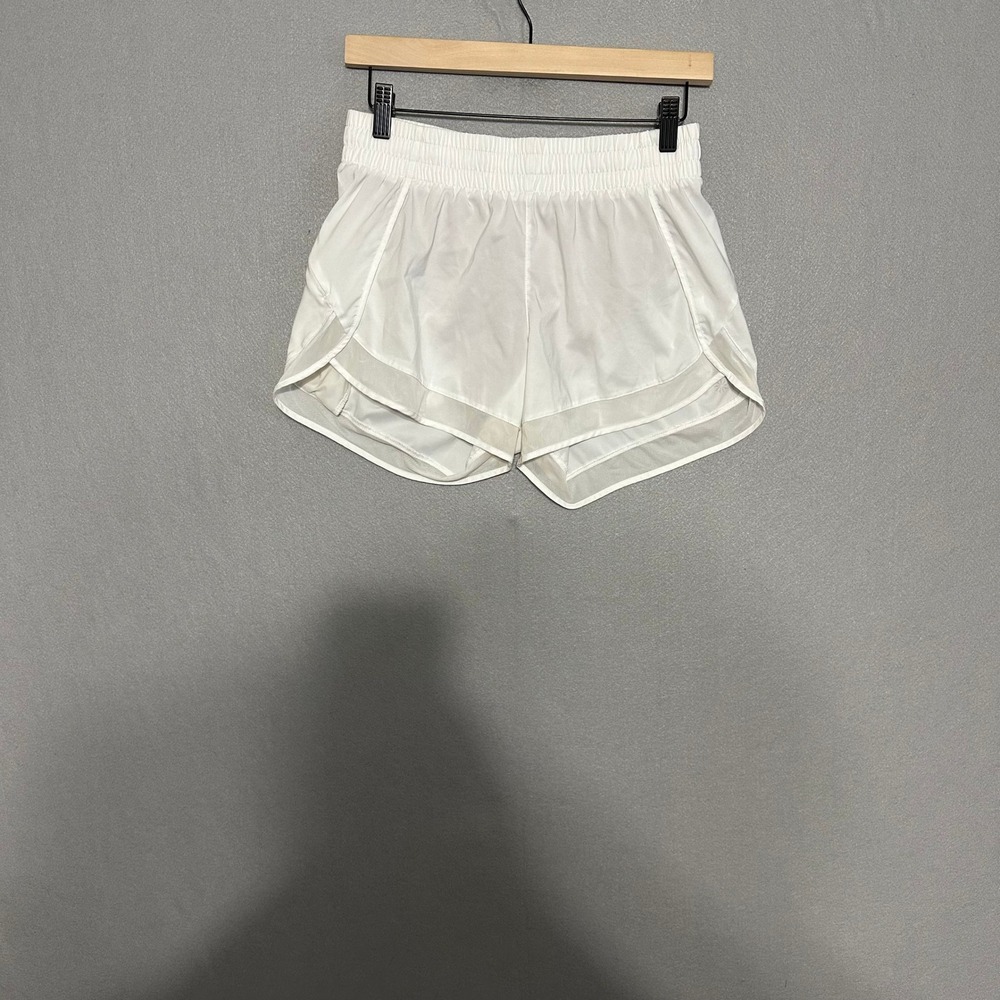 Athleta Mesh Racer Run Short 4 White Athletic Running Shorts Womens Size XS - Picture 1 of 7